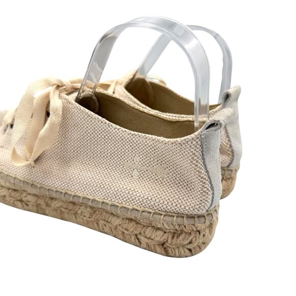 Manebi EU 39 Hampton Neutral Beige Canvas Lace Up Platform Espadrille Sneakers main image 9